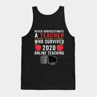 Never Underestimate A Teacher Who Survived 2020 Online Teaching back to Scholl 2021 Tank Top